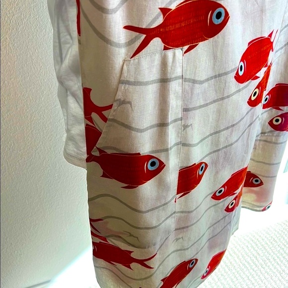 Fish Print midi Dress. Size S. - Picture 3 of 8